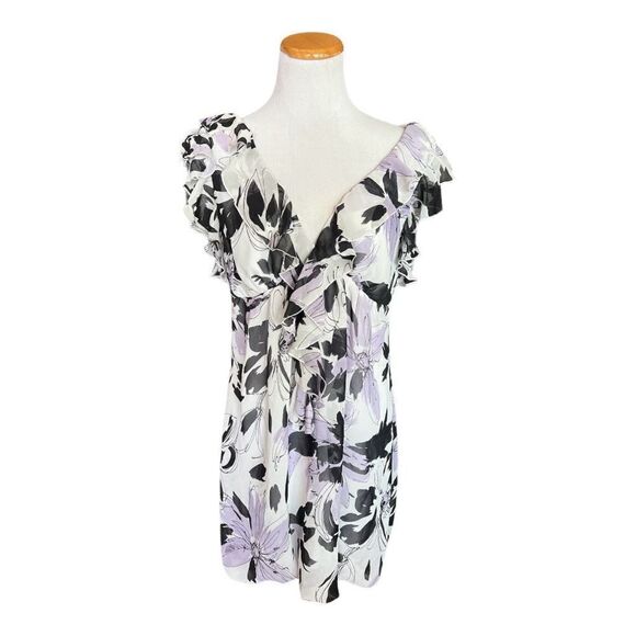NWT Womens Just for Wraps Floral Flutter Sleeve V Neck Dress  -Sz XL - Picture 1 of 1